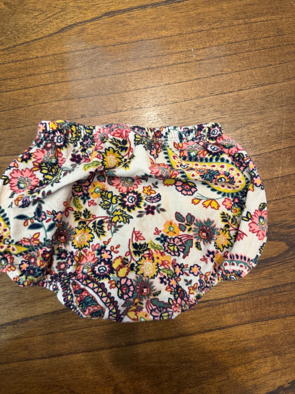 Floral Ruffle Baby Bloomer - Ribbed Velvet - Picture 2 of 3